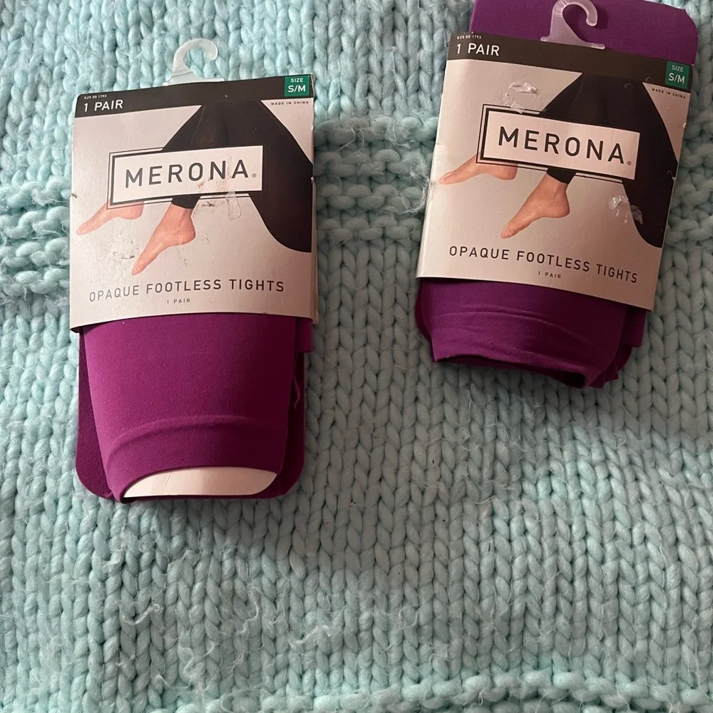 Merona Opaque Footless Tights — Purple (S/M) - Picture 1 of 7
